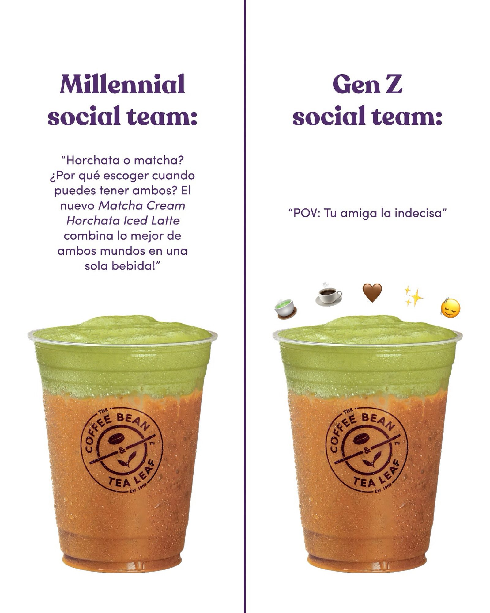 Either way, esta es tu señal para probar este match made in heaven😍

#coffeebean #panama #matcha #horchata #seasonal