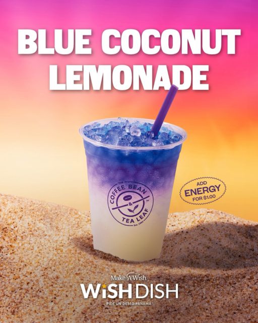Another year, another wish! Nos llena de emoción presentarles el nuevo #wishdish en colaboración con @makeawishpanama 💙🥥 Hasta el 31 de agosto, por la compra del Blue Coconut Lemonade estará ayudando a cumplir los deseos de los niños de Make a Wish Panamá✨

#coffeebean #panama #makeawish #limitededition